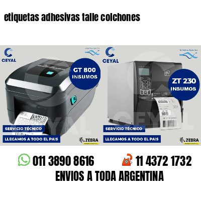 etiquetas adhesivas talle colchones