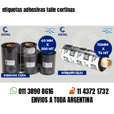 etiquetas adhesivas talle cortinas