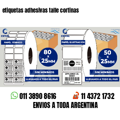 etiquetas adhesivas talle cortinas