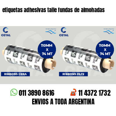 etiquetas adhesivas talle fundas de almohadas