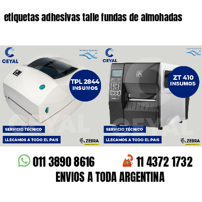etiquetas adhesivas talle fundas de almohadas
