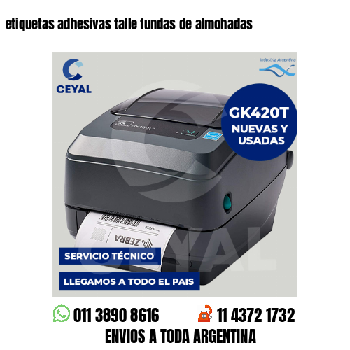 etiquetas adhesivas talle fundas de almohadas