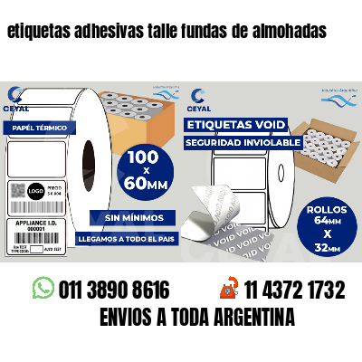 etiquetas adhesivas talle fundas de almohadas