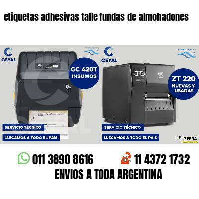 etiquetas adhesivas talle fundas de almohadones