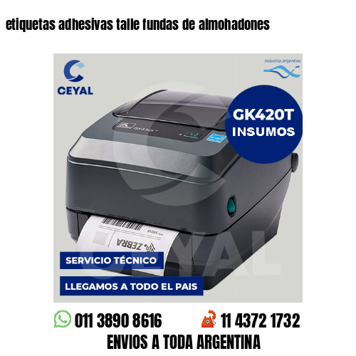 etiquetas adhesivas talle fundas de almohadones