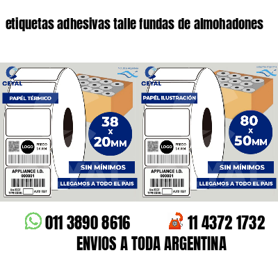 etiquetas adhesivas talle fundas de almohadones