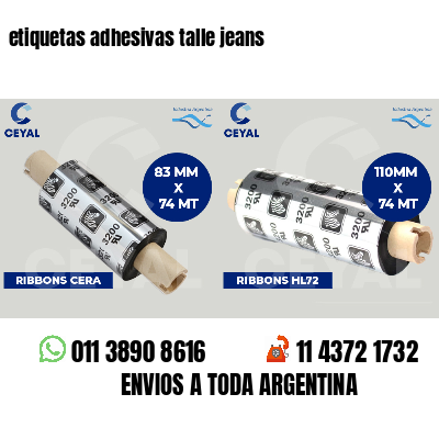 etiquetas adhesivas talle jeans