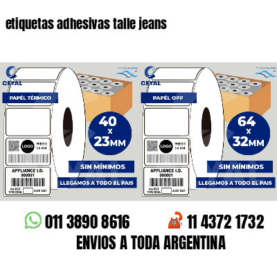 etiquetas adhesivas talle jeans