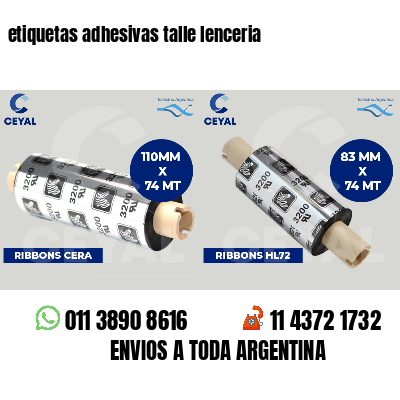 etiquetas adhesivas talle lenceria