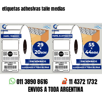 etiquetas adhesivas talle medias