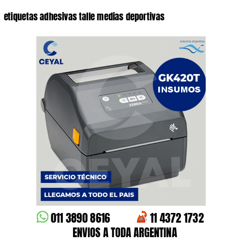 etiquetas adhesivas talle medias deportivas
