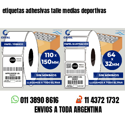 etiquetas adhesivas talle medias deportivas