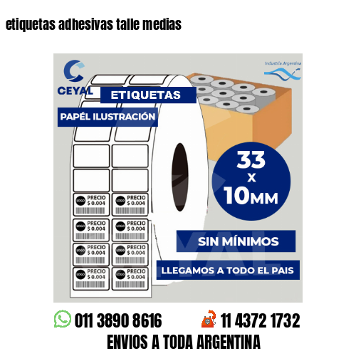etiquetas adhesivas talle medias