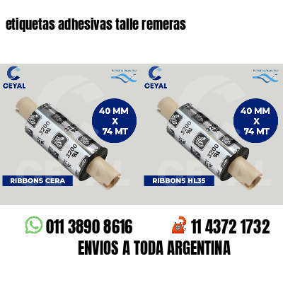 etiquetas adhesivas talle remeras