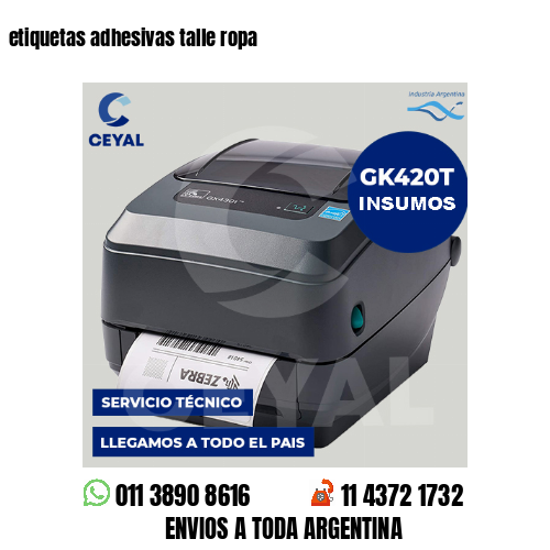 etiquetas adhesivas talle ropa
