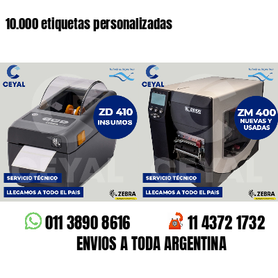 10.000 etiquetas personalizadas