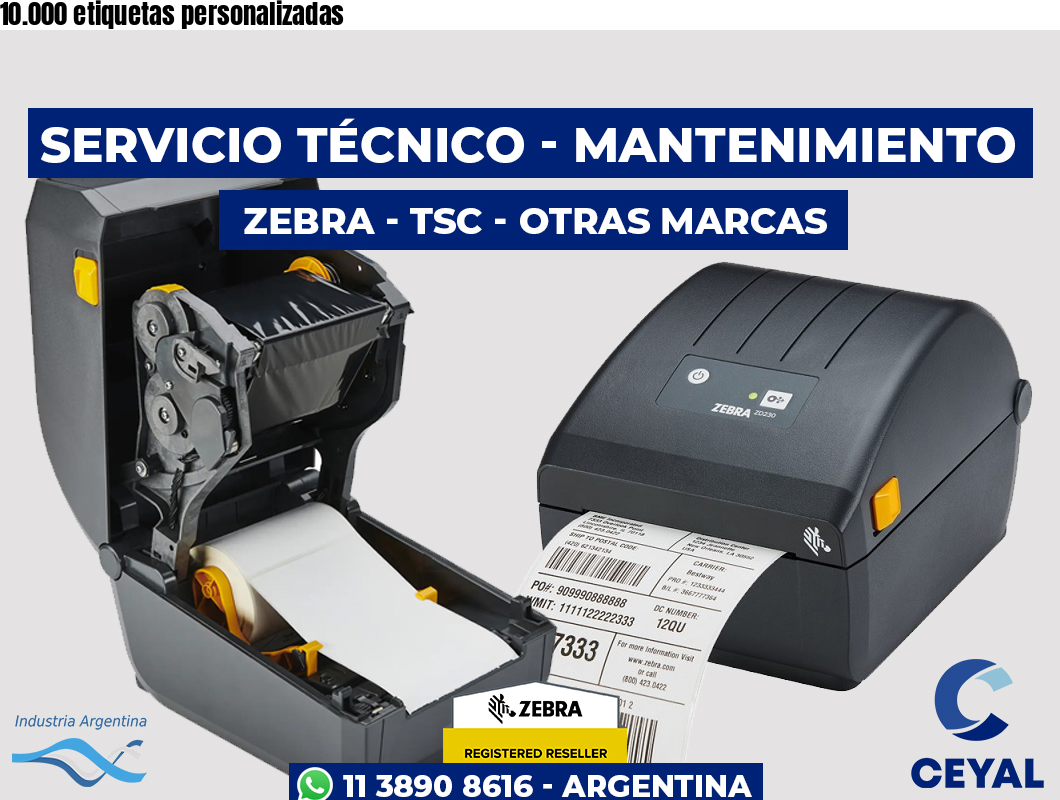 10.000 etiquetas personalizadas