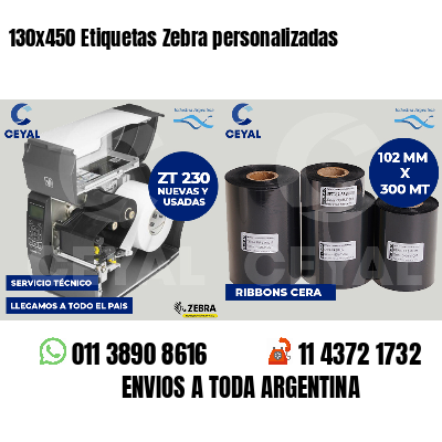 130x450 Etiquetas Zebra personalizadas
