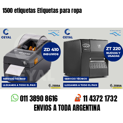 1500 etiquetas Etiquetas para ropa