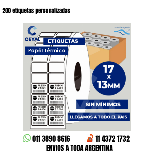 200 etiquetas personalizadas