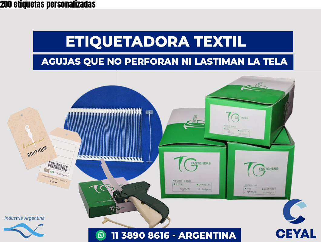 200 etiquetas personalizadas