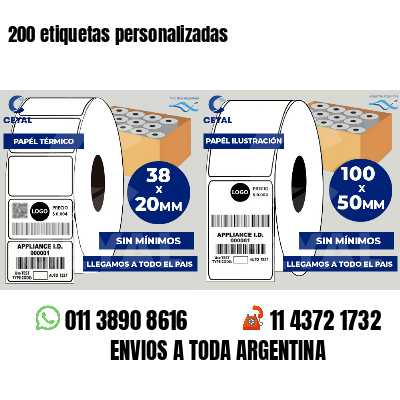 200 etiquetas personalizadas