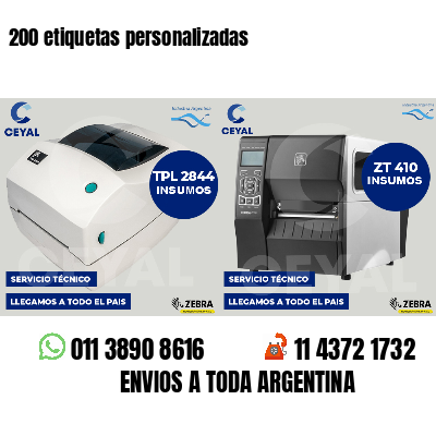200 etiquetas personalizadas