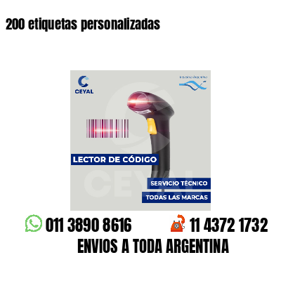 200 etiquetas personalizadas