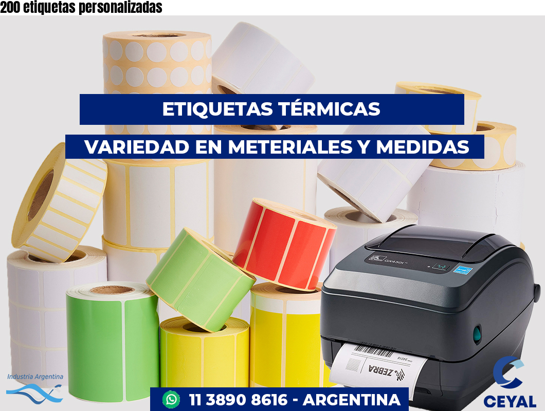 200 etiquetas personalizadas