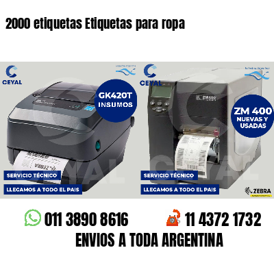 2000 etiquetas Etiquetas para ropa