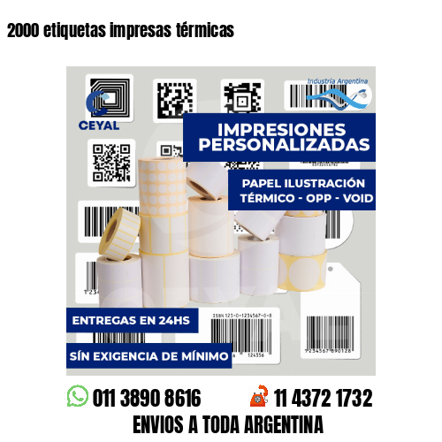2000 etiquetas impresas térmicas