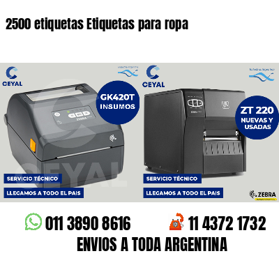 2500 etiquetas Etiquetas para ropa