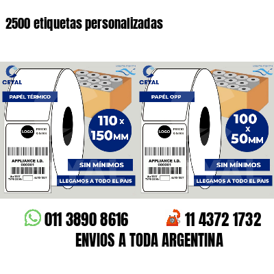 2500 etiquetas personalizadas