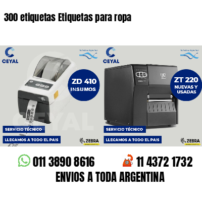 300 etiquetas Etiquetas para ropa