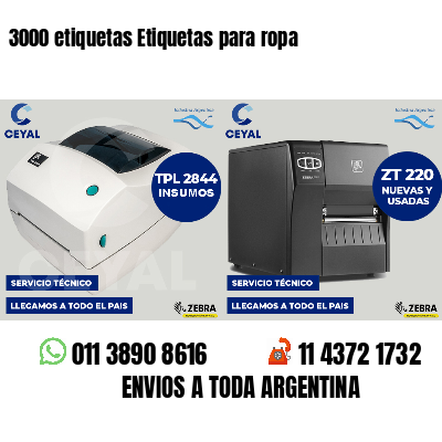 3000 etiquetas Etiquetas para ropa