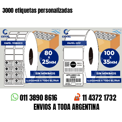 3000 etiquetas personalizadas