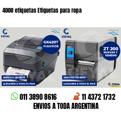 4000 etiquetas Etiquetas para ropa