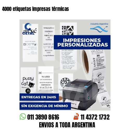 4000 etiquetas impresas térmicas