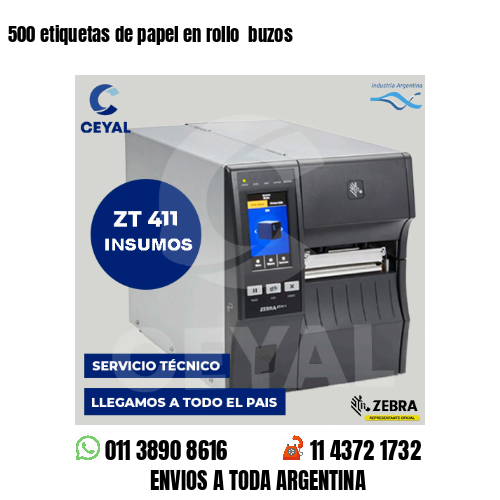 500 etiquetas de papel en rollo  buzos
