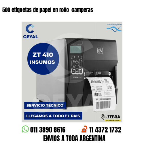 500 etiquetas de papel en rollo  camperas