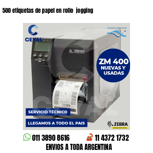 500 etiquetas de papel en rollo  jogging