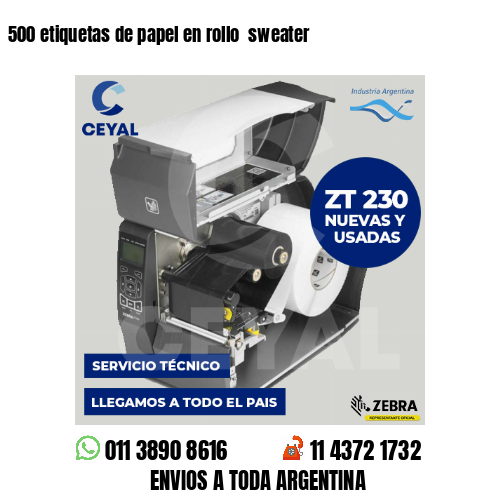500 etiquetas de papel en rollo  sweater