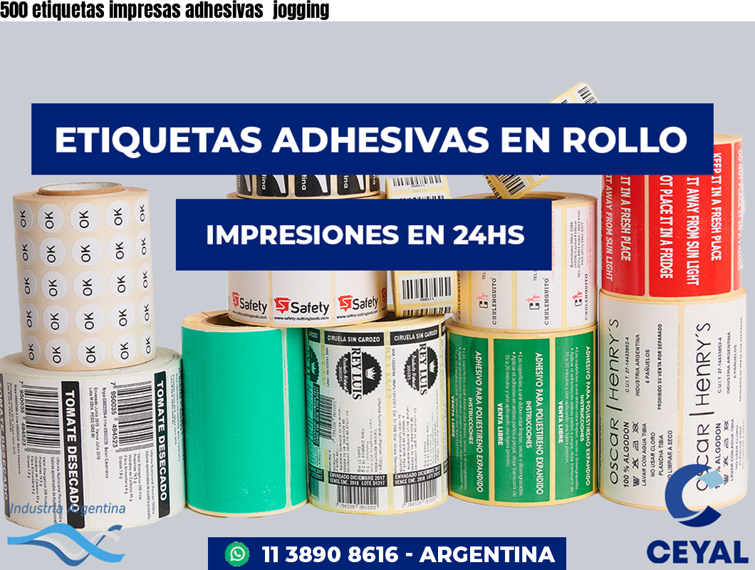 500 etiquetas impresas adhesivas  jogging