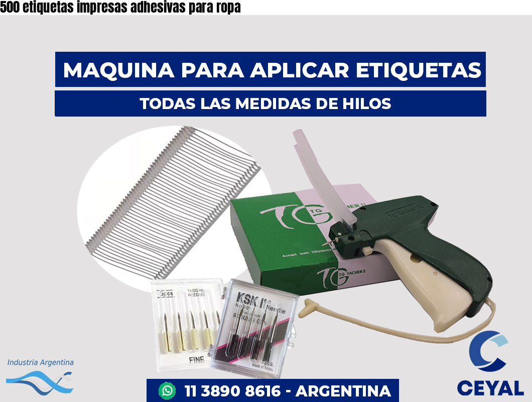 500 etiquetas impresas adhesivas para ropa