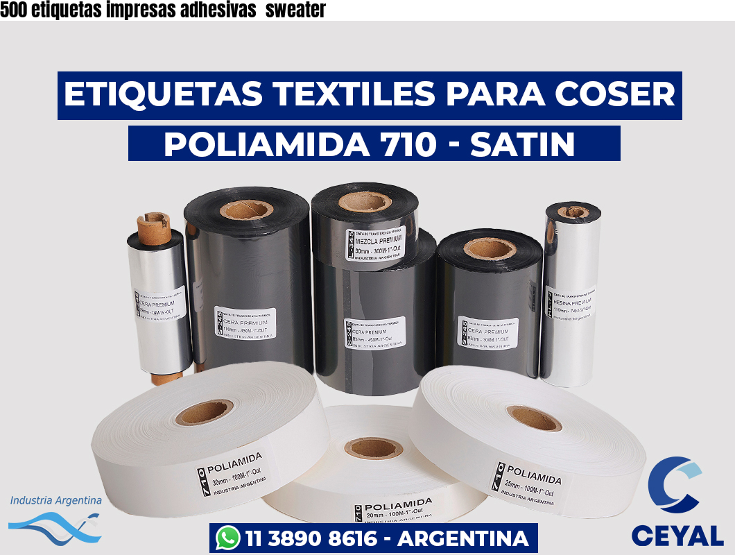 500 etiquetas impresas adhesivas  sweater