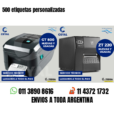 500 etiquetas personalizadas