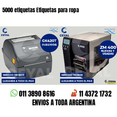 5000 etiquetas Etiquetas para ropa
