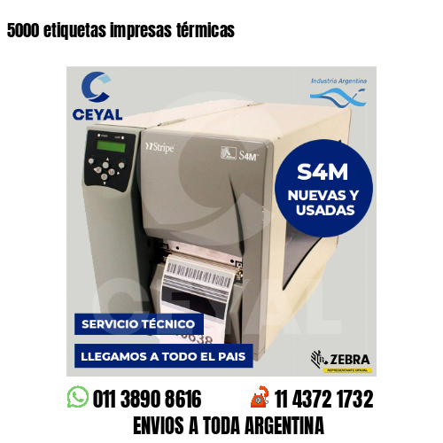 5000 etiquetas impresas térmicas