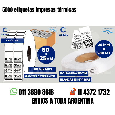 5000 etiquetas impresas térmicas