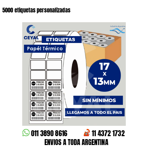 5000 etiquetas personalizadas